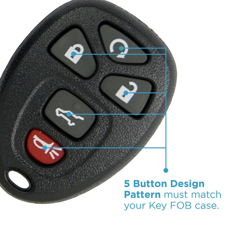 Keyless2Go Replacement for New Shell Case and 5 Button Pad for Remote Key Fob with FCC OUC60270 - Shell ONLY (2 Pack) - Image 2